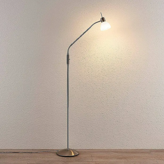Lindby Stehleuchte Gwendolin - Höhe: 160 cm, alu / grau / zink, E14