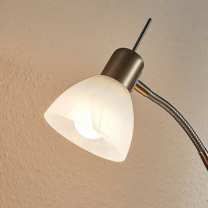 Lindby Stehleuchte Gwendolin - Höhe: 160 cm, alu / grau / zink, E14