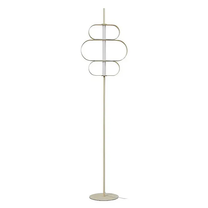 Lucande Stehleuchte Audrina - Höhe: 180 cm, creme / amber
