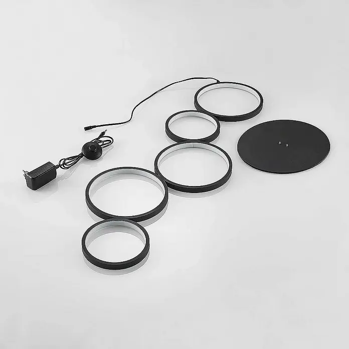 Lindby Stehleuchte Jacek - Höhe: 110 cm, schwarz, schwarz