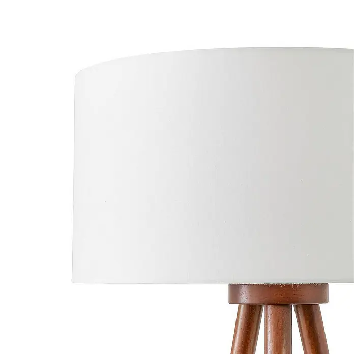 Lindby Stehleuchte Charlia - Höhe: 150 cm, Holz dunkel, weiß / opal, E27