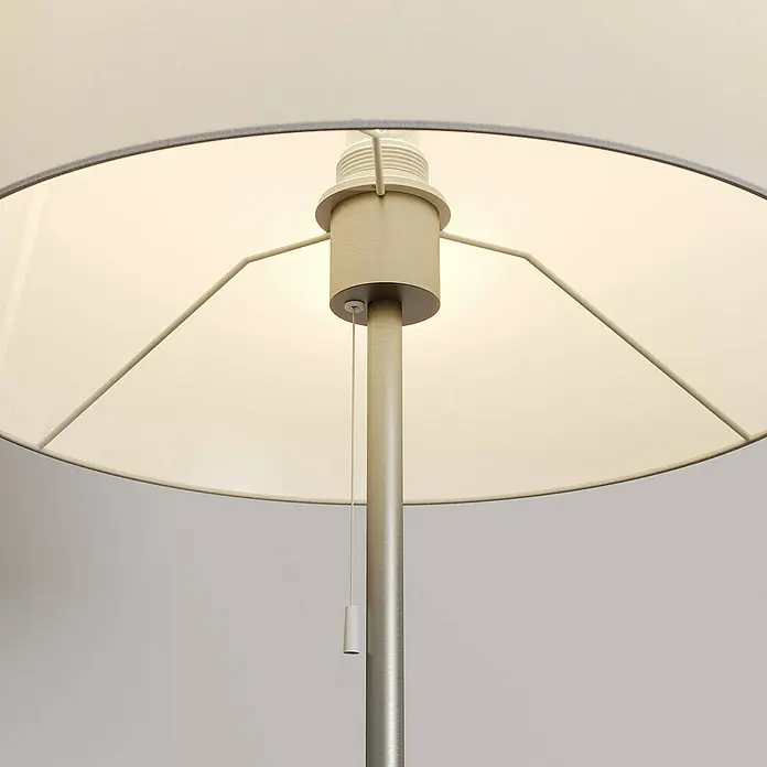 Lindby Stehleuchte Nantwin - alu / grau / zink, weiß / opal, E27