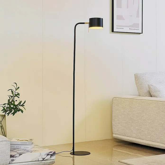 Lindby Stehleuchte Kaida - Höhe: 156,5 cm, schwarz, schwarz, E27