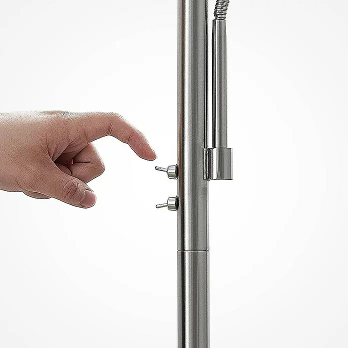Lindby Stehleuchte Colima - Höhe: 169,5 cm, alu / grau / zink, alu / grau / zink, E27