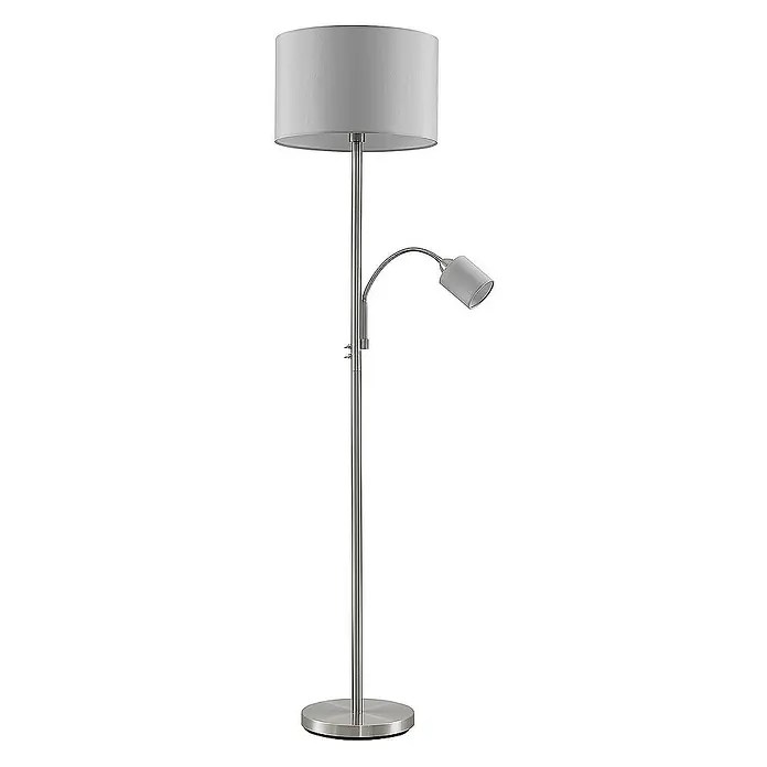 Lindby Stehleuchte Colima - Höhe: 169,5 cm, alu / grau / zink, alu / grau / zink, E27