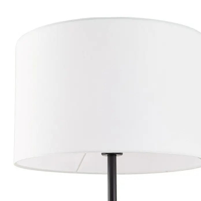 Lindby Stehleuchte Aovan - Höhe: 170 cm, schwarz, creme / amber, E27