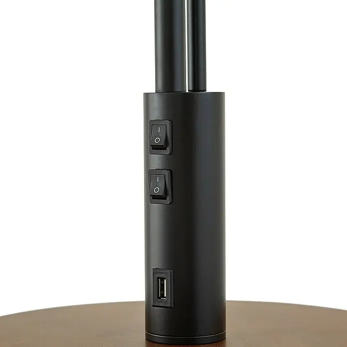Lindby Stehleuchte Aovan - Höhe: 170 cm, schwarz, creme / amber, E27