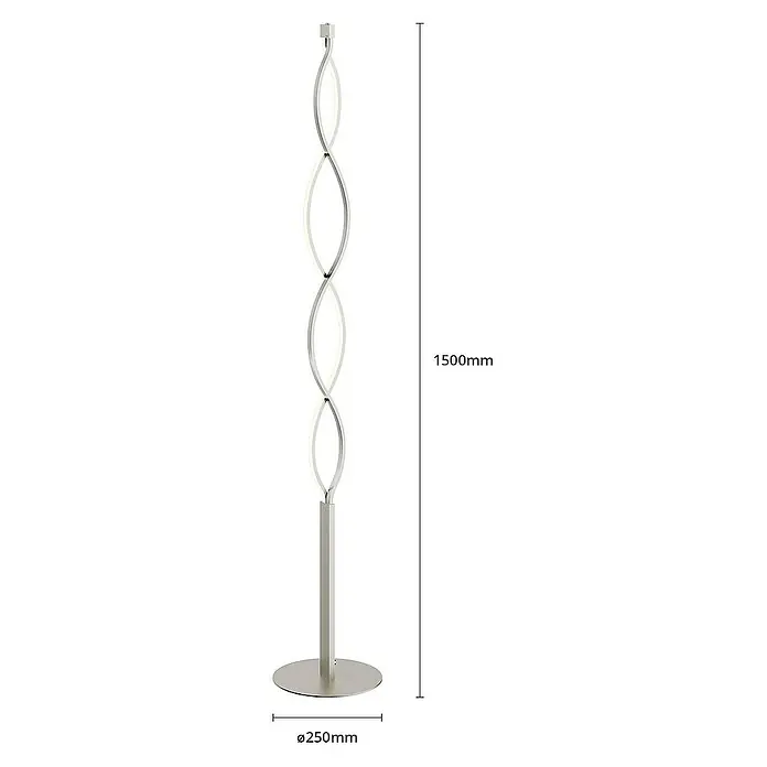 Lindby Stehleuchte Auron - Höhe: 150 cm, alu / grau / zink