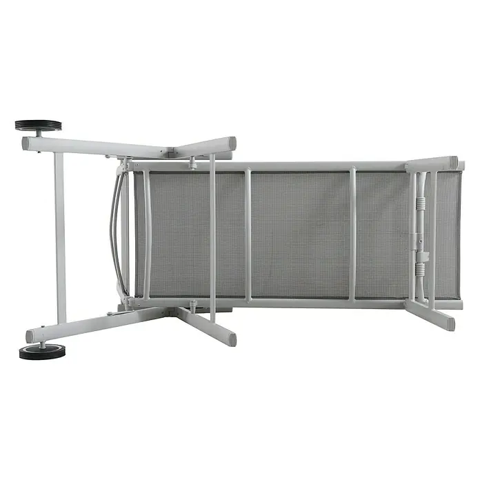 Sunfun Hannah Tumbona de jardín - 75 x 189 x 108 cm, Gris claro, Metal, Barra antivuelco - La valla de seguridad de la piscina gris se ha caído, pero sigue siendo muy visible. Perfecto para la seguridad del jardín y un imprescindible.