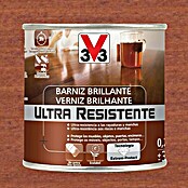 V33 Barniz para madera Brillante Ultra Resistente (Sapelly, Brillante, 250 ml)