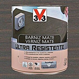 V33 Barniz para madera Mate Ultra Resistente (Wengué, Mate, 750 ml)