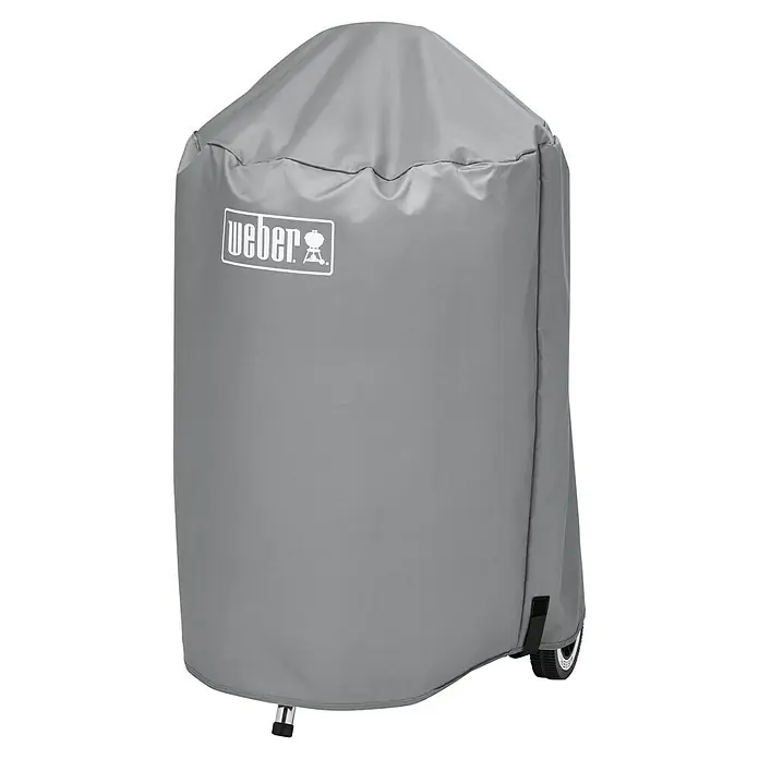 Weber Funda protectora para barbacoa - Plástico, Específico para: Parrilla de tetera Weber Ø 47 cm - Funda de parrilla Weber gris que protege la parrilla de los elementos climáticos. Ajustada y duradera para una protección duradera.
