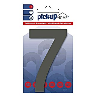 Pickup 3D Home Hausnummer Rio (Höhe: 10 cm, Motiv: 7, Grau, Kunststoff, Selbstklebend)