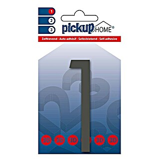 Pickup 3D Home Huisnummer Oslo (Hoogte: 9 cm, Motief: 1, Grijs, Kunststof, Zelfklevend)