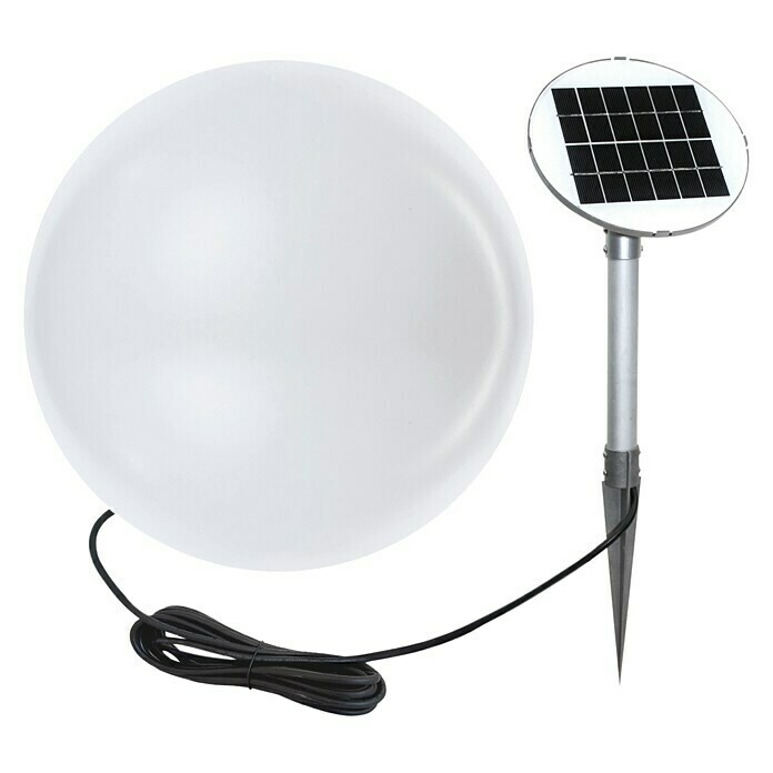 8 Seasons Design Shining LED-Solar-Dekoleuchte GlobeWeiß, Durchmesser: 30 cm Front View