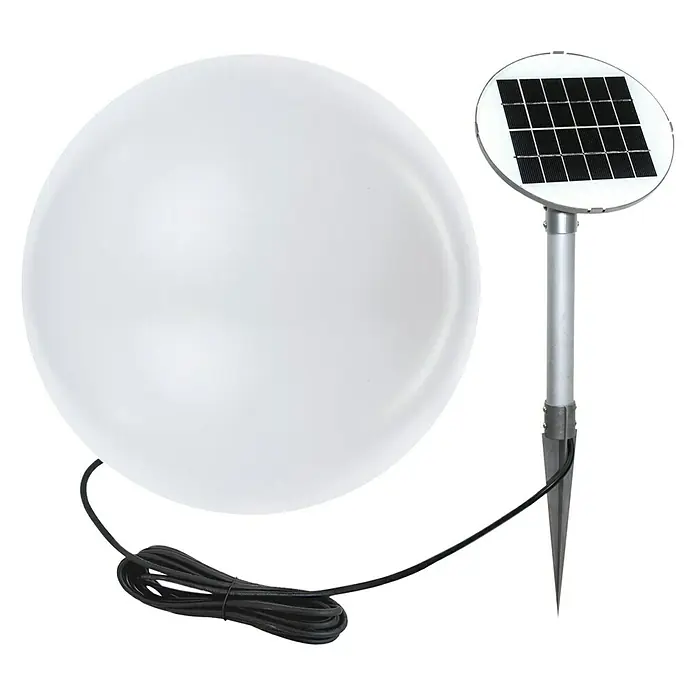8 Seasons Design Shining LED-Solar-Dekoleuchte Globe - Weiß, Durchmesser: 30 cm - Solarleuchte mit Kugelform.