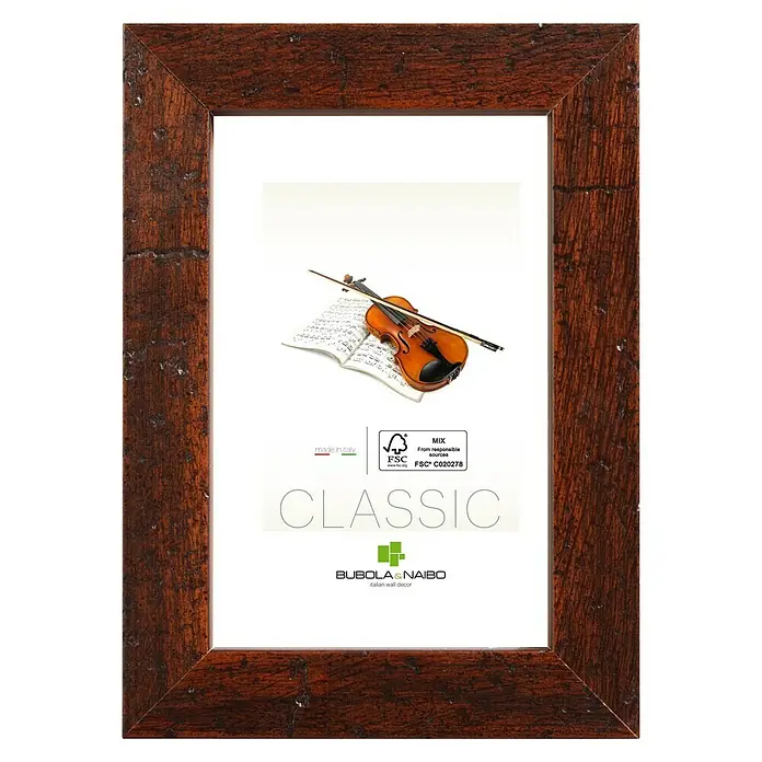 Marco de madera Classic - Formato de foto: DIN A3, Rústico manchado - Marco de fotos de madera con aspecto rústico, ideal para decoraciones de pared clásicas y modernas.