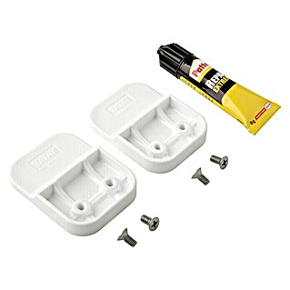 Tatay Flat Kit de fijación Glue Fix (2 pzs., Blanco, Plástico (ABS), Apto para: Utensilios de baño)