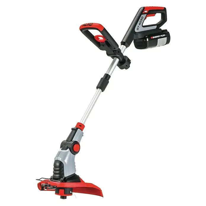 AL-KO 36V Akku-Rasentrimmer GT 4030 - 36 V, 4 Ah, Li-Ionen, Ohne Akku, Schnittbreite Faden: 30 cm - Akkubetriebener Rasentrimmer AL-KO mit rotem Schutzbügel und verstellbarem Griff für komfortables Trimmen von Rasenkanten.