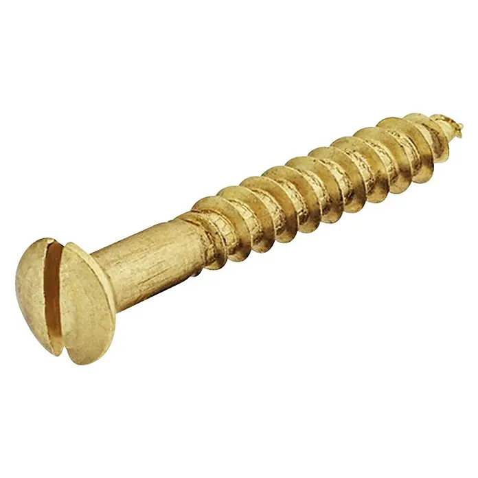 Häfele Tornillo universal - Ø x L: 4 x 20 mm, Rosca parcial, 1 ud. - Tornillo para madera de latón dorado con cabeza ranurada redonda.