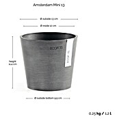 Ecopots Amsterdam Pflanztopf Amsterdam (Außenmaß (Ø x H): 13 x 11,4 cm, Kunststoff, Grau) | BAUHAUS