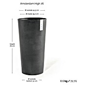 Ecopots Amsterdam Pflanzsäule rund High (Außenmaß (Ø x H): 41,5 x 76,8 cm, Kunststoff, Dunkelgrau) | BAUHAUS