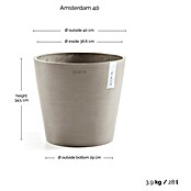 Ecopots Amsterdam Pflanztopf Amsterdam (Außenmaß (Ø x H): 40 x 34,5 cm, Kunststoff, Grau) | BAUHAUS