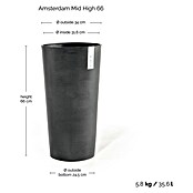 Ecopots Amsterdam Pflanzsäule rund Mid High (Außenmaß (Ø x H): 34 x 66 cm, Kunststoff, Dunkelgrau) | BAUHAUS