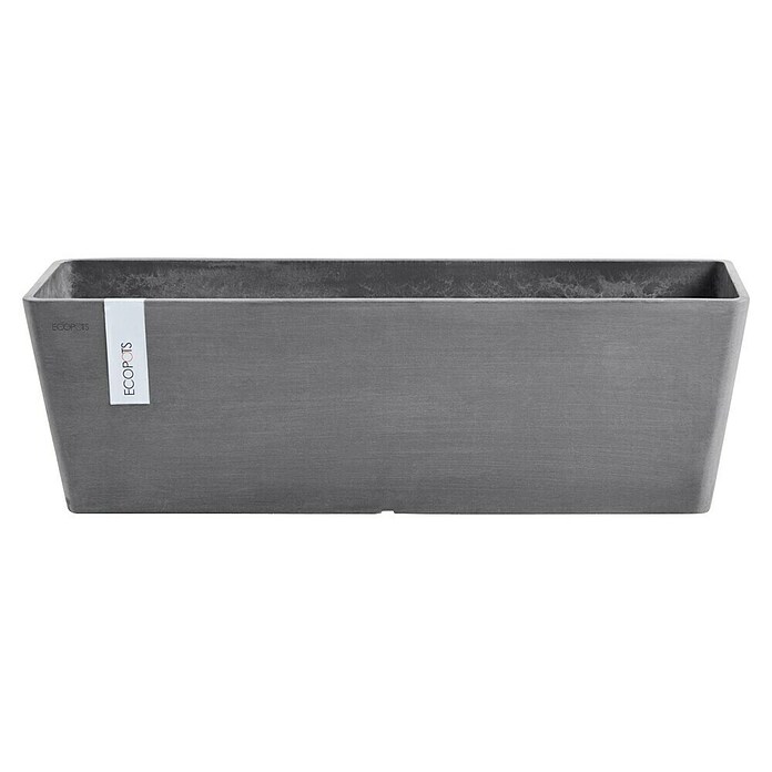 Ecopots Bruges Pflanzkasten mit Wasserreservoir (Außenmaß (L x B x H): 55,3 x 16,5 x 17,5 cm, Kunststoff, Grau) | BAUHAUS