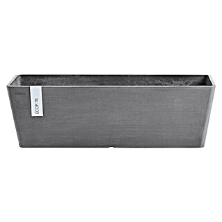 Ecopots Bruges Pflanzkasten mit Wasserreservoir (Außenmaß (L x B x H): 44,8 x 17 x 17,3 cm, Kunststoff, Grau)