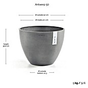 Ecopots Maceta para planta Amberes (Dimensiones externas (Ø x Al): 50 x 38,8 cm, Plástico, Gris) | BAUHAUS