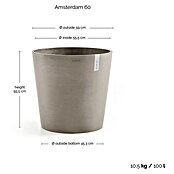 Ecopots Amsterdam Pflanztopf Amsterdam (Außenmaß (Ø x H): 59 x 55,5 cm, Kunststoff, Braungrau) | BAUHAUS