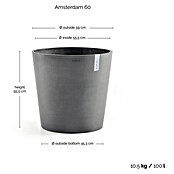 Ecopots Amsterdam Pflanztopf Amsterdam (Außenmaß (Ø x H): 59 x 55,5 cm, Kunststoff, Grau) | BAUHAUS