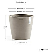 Ecopots Amsterdam Pflanztopf Amsterdam (Außenmaß (Ø x H): 30 x 25,4 cm, Kunststoff, Braungrau) | BAUHAUS