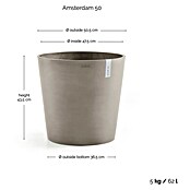 Ecopots Amsterdam Pflanztopf Amsterdam (Außenmaß (Ø x H): 50,5 x 43,5 cm, Kunststoff, Braungrau) | BAUHAUS