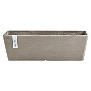 Ecopots Bruges Pflanzkasten mit Wasserreservoir (Außenmaß (L x B x H): 55,3 x 16,5 x 17,5 cm, Kunststoff, Braungrau)