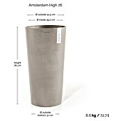 Ecopots Amsterdam Pflanzsäule rund High (Außenmaß (Ø x H): 41,5 x 76,8 cm, Kunststoff, Taupe) | BAUHAUS