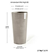 Ecopots Amsterdam Pflanzsäule rund Mid High (Außenmaß (Ø x H): 34 x 66 cm, Kunststoff, Braungrau) | BAUHAUS