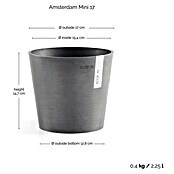Ecopots Amsterdam Pflanztopf Amsterdam (Außenmaß (Ø x H): 17 x 14,9 cm, Kunststoff, Grau) | BAUHAUS