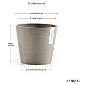 Ecopots Amsterdam Pflanztopf Amsterdam (Außenmaß (Ø x H): 20 x 17,1 cm, Kunststoff, Braungrau) | BAUHAUS