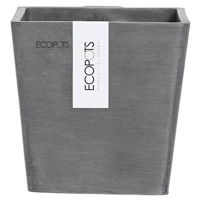 Ecopots Pflanzkasten Manhatten (Außenmaß (L x B x H): 15 x 17,2 x 15 cm, Kunststoff, Grau, S) | BAUHAUS