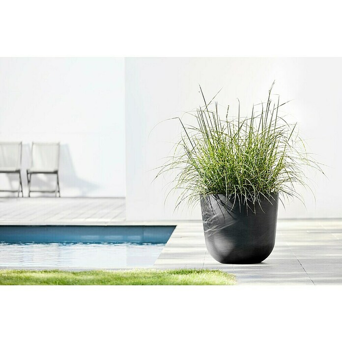 Ecopots Oslo Pflanztopf (Außenmaß (Ø x H): 45 x 39,4 cm, Kunststoff, Dunkelgrau) | BAUHAUS
