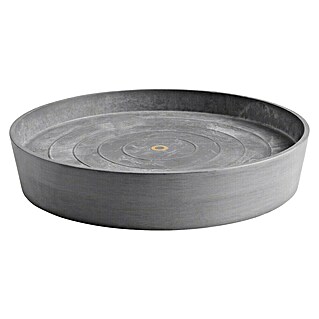 Ecopots Amsterdam Blumentopf-Untersetzer mit Rollen (Außenmaß (Ø x H): 41,6 x 9 cm, Kunststoff, Grau)