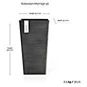 Ecopots Rotterdam Pflanzsäule eckig (Außenmaß (L x B x H): 30,5 x 30,5 x 50,5 cm, Kunststoff, Dunkelgrau) | BAUHAUS