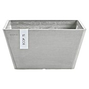 Ecopots Berlin Pflanzschale eckig (Außenmaß (L x B x H): 25,5 x 25,5 x 13 cm, Kunststoff, Weiß Grau) | BAUHAUS