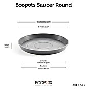 Ecopots Amsterdam Blumentopf-Untersetzer (Außenmaß (Ø x H): 49 x 3,5 cm, Kunststoff, Grau) | BAUHAUS