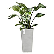 Ecopots Rotterdam Pflanzsäule eckig (Außenmaß (L x B x H): 30,5 x 30,5 x 50,5 cm, Kunststoff, Weiß, Grau) | BAUHAUS