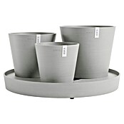 Ecopots Pflanztopf Dubai (Außenmaß (Ø x H): 56,5 x 30,7 cm, Kunststoff, Weiß Grau, 3 Stk.) | BAUHAUS