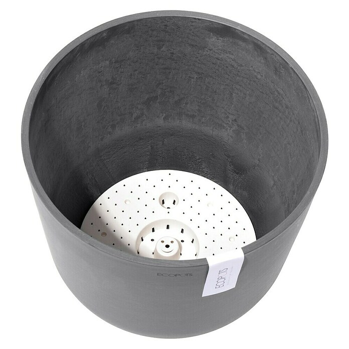 Ecopots Oslo Pflanztopf mit Wasserspeicher (Außenmaß (Ø x H): 35 x 40,5 cm, Kunststoff, Grau) | BAUHAUS