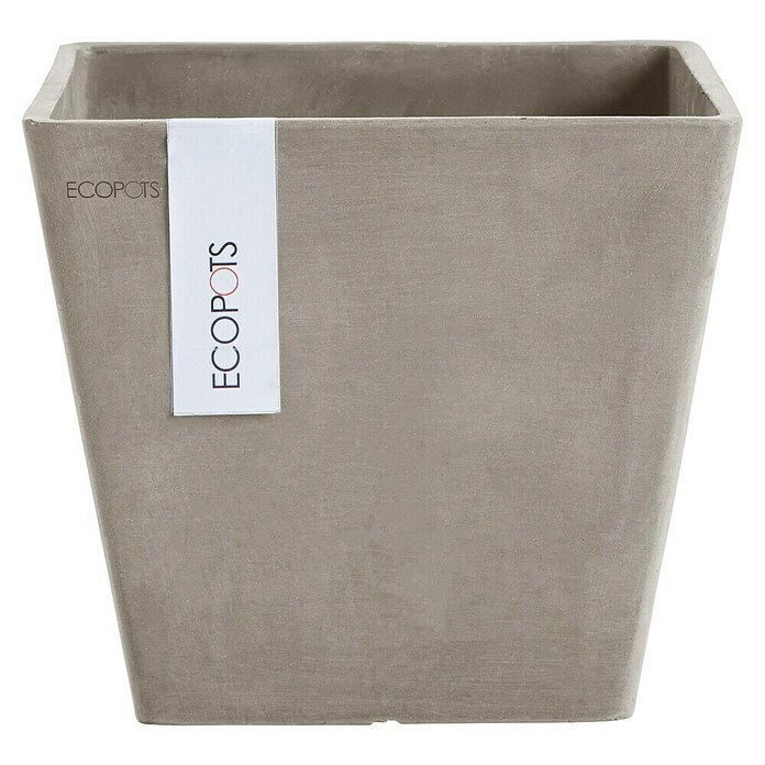 Ecopots Rotterdam Pflanzkasten (Außenmaß (L x B x H): 20,3 x 20,3 x 17,8 cm, Kunststoff, Braungrau) | BAUHAUS